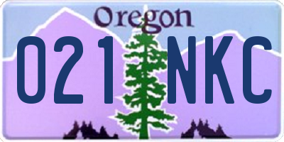 OR license plate 021NKC