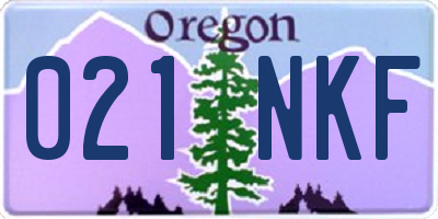 OR license plate 021NKF