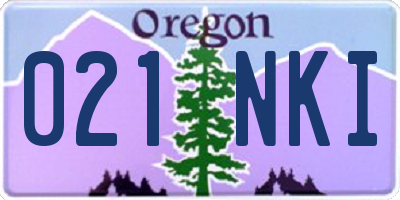 OR license plate 021NKI
