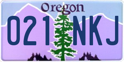 OR license plate 021NKJ