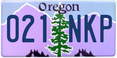 OR license plate 021NKP