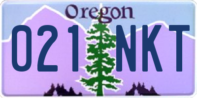 OR license plate 021NKT