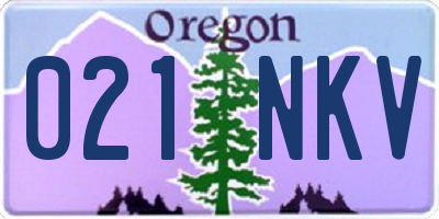 OR license plate 021NKV