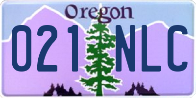 OR license plate 021NLC
