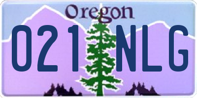 OR license plate 021NLG