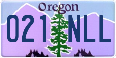 OR license plate 021NLL