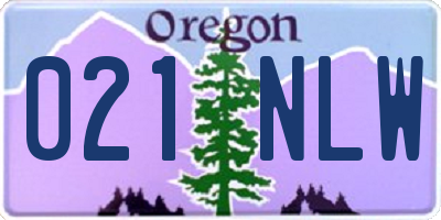 OR license plate 021NLW