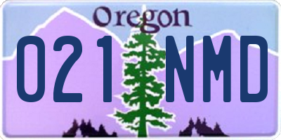 OR license plate 021NMD
