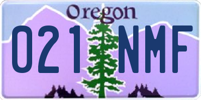 OR license plate 021NMF