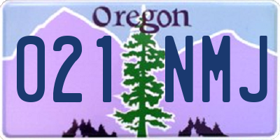 OR license plate 021NMJ