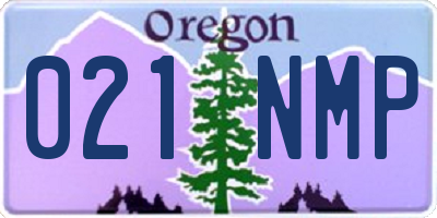 OR license plate 021NMP