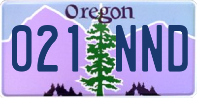 OR license plate 021NND