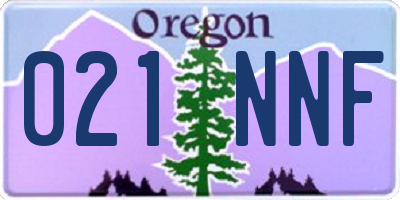 OR license plate 021NNF