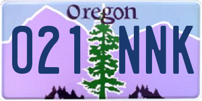 OR license plate 021NNK