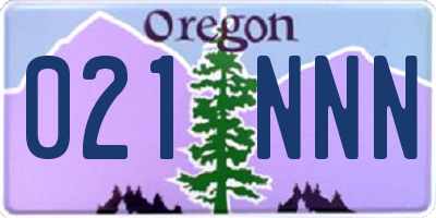 OR license plate 021NNN