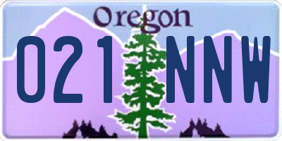 OR license plate 021NNW