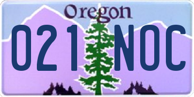 OR license plate 021NOC