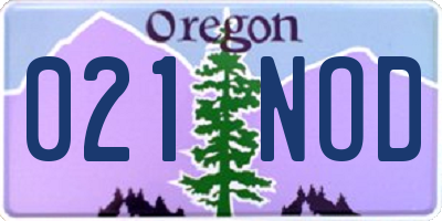 OR license plate 021NOD