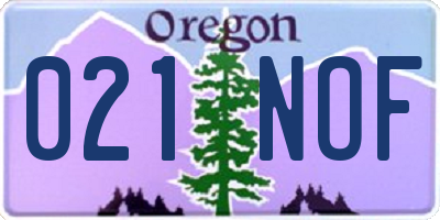 OR license plate 021NOF