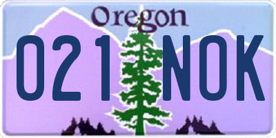 OR license plate 021NOK