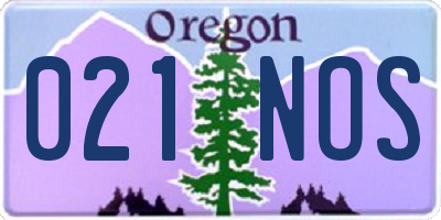 OR license plate 021NOS