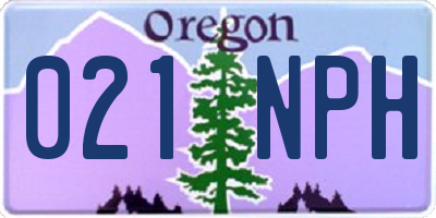 OR license plate 021NPH