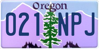 OR license plate 021NPJ