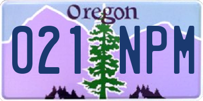 OR license plate 021NPM