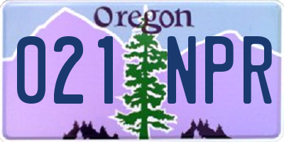 OR license plate 021NPR