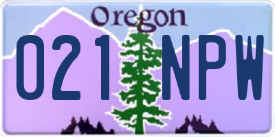 OR license plate 021NPW