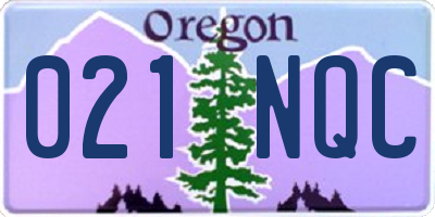 OR license plate 021NQC