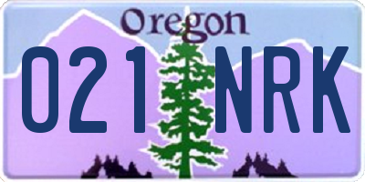 OR license plate 021NRK
