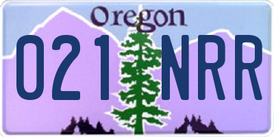 OR license plate 021NRR