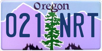 OR license plate 021NRT