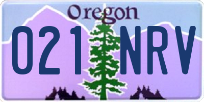 OR license plate 021NRV