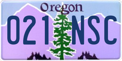 OR license plate 021NSC