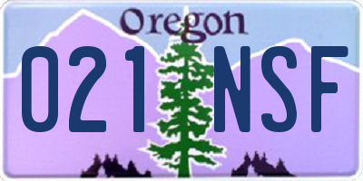 OR license plate 021NSF