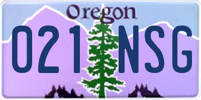 OR license plate 021NSG
