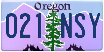 OR license plate 021NSY