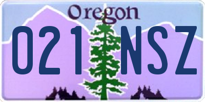OR license plate 021NSZ