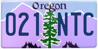 OR license plate 021NTC