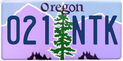 OR license plate 021NTK