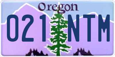 OR license plate 021NTM