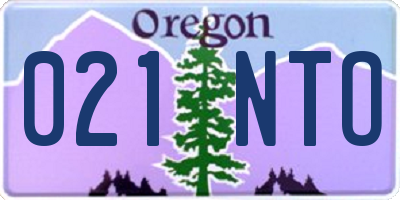 OR license plate 021NTO
