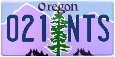 OR license plate 021NTS
