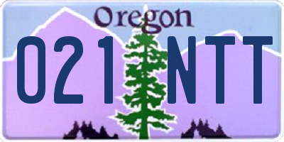 OR license plate 021NTT