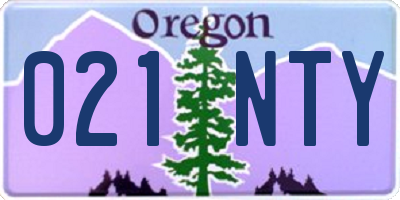 OR license plate 021NTY
