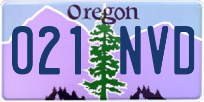 OR license plate 021NVD