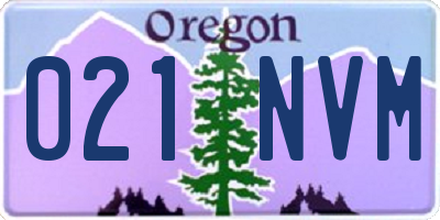 OR license plate 021NVM