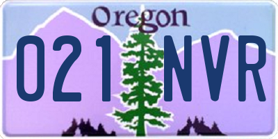 OR license plate 021NVR